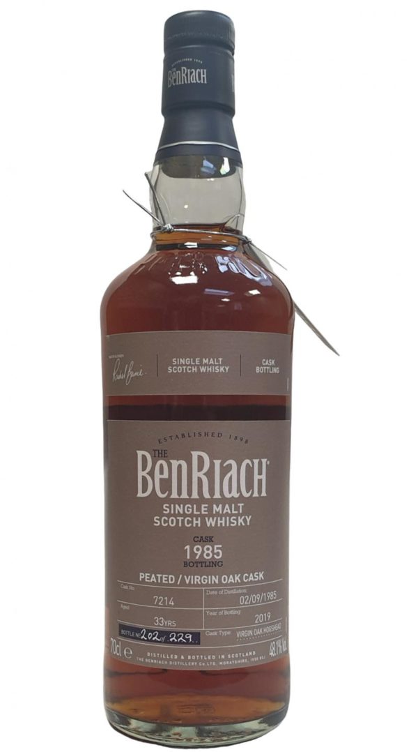 Benriach 1985 (UDEN GAVERØR ) - 33 years - #7214 - Peated/Virgin Oak Cask - 48,1% CS - 70 cl. - (Incl. a free 2 cl. samples)