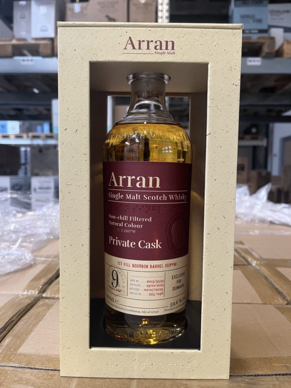 Arran 2015 - 9 years old - Cask No 3559 - 59,6% - 1ST Fill Bourbon Barrel - 50 PPM - 70 cl. (Incl. a free 2 cl. sample) - Exclusive for Denmark