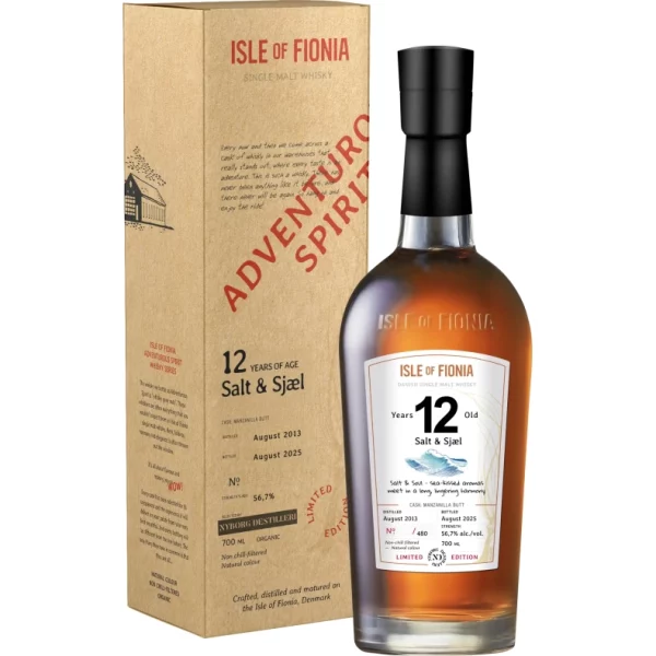 Nyborg Destilleri - Isle Of Fionia - 12 years old - Salt & Sjæl - Single Malt Danish Whisky - 56,7% - Single Cask - 70 Cl.
